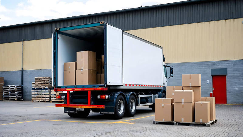 Stack of moving boxes
